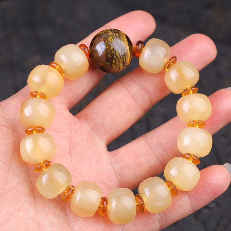 Tibetan shofar bracelet with Buddhist beads