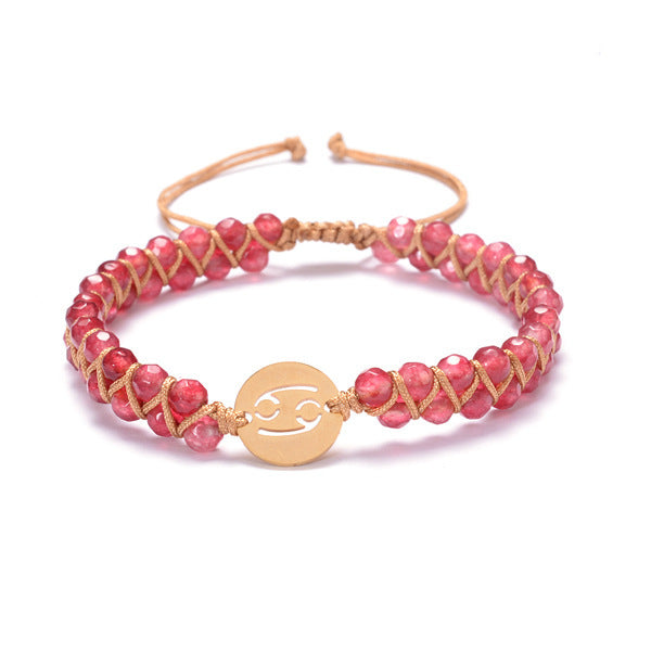 Zodiac Handwoven Natural Birthstone Bracelet