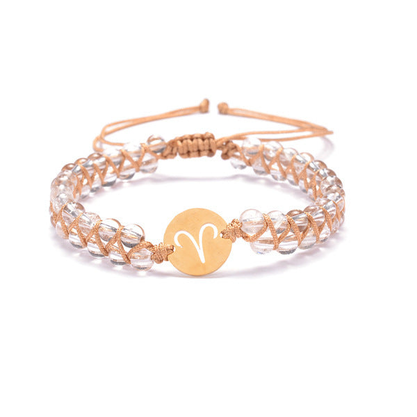 Zodiac Handwoven Natural Birthstone Bracelet