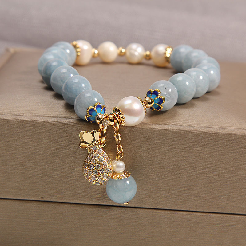 Strawberry Crystal Bracelet Freshwater Pearl Women's Peach Blossom Fortune