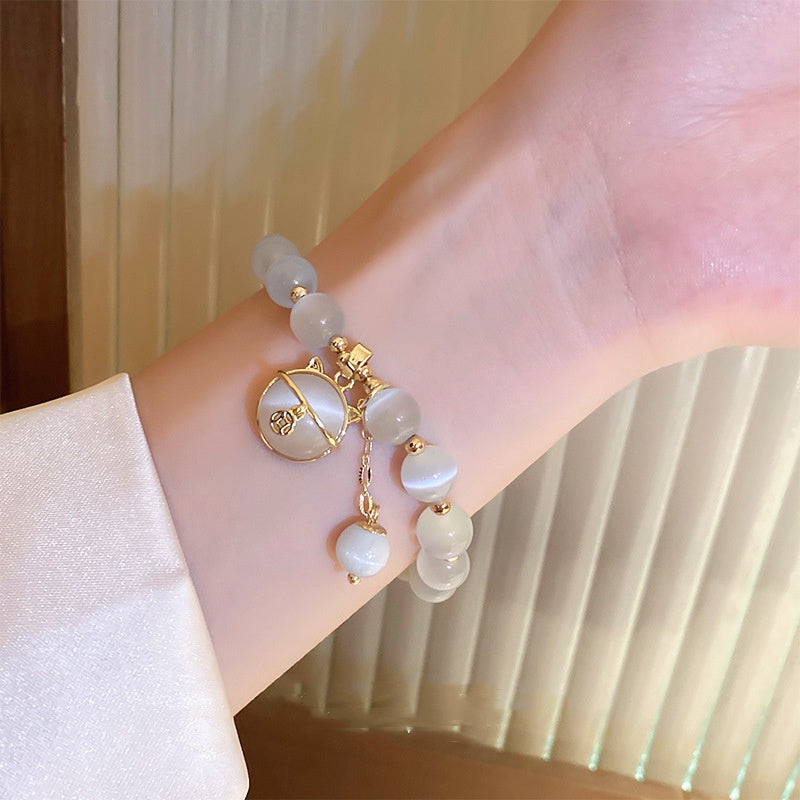 Women's Fashion Fortune Cat Beaded Bracelet